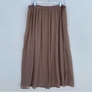 Adrianna Papell Womens Swiss Dot Knit Midi
Skirt  Brown Shiffon Pull on